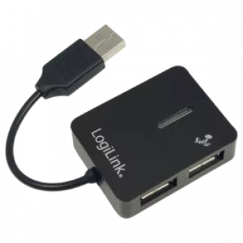 Hub USB LOGILINK UA0139 – 4 puertos USB 2.0, 480 Mbit/s, negro