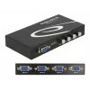 Conmutador DeLock VGA 4 puertos manual bidireccional - Conmutador de pantalla - 4 x VGA - sobremesa (87635)