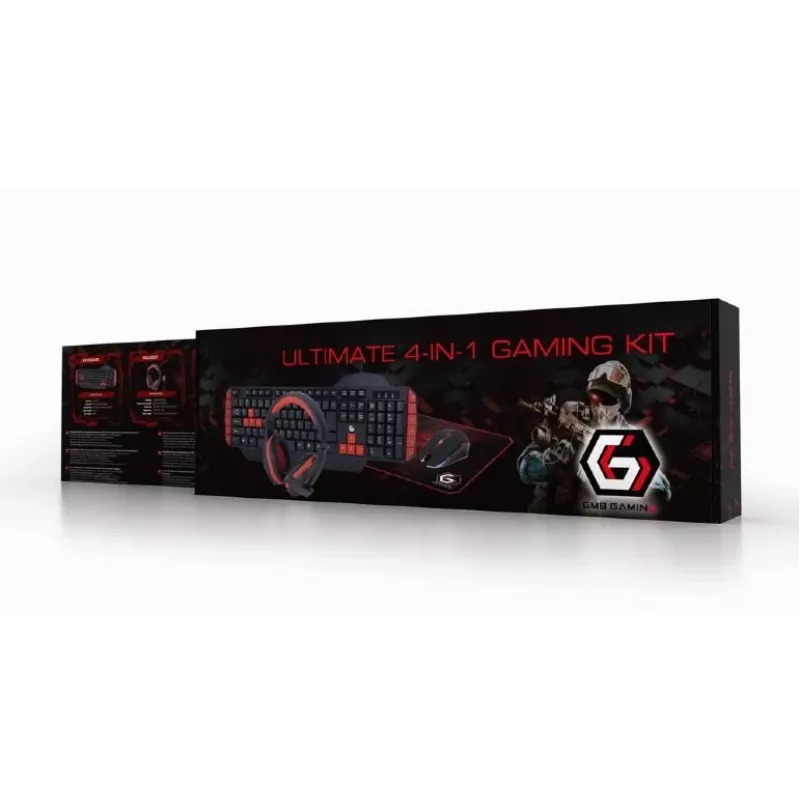Teclado gaming GEMBIRD GGS-UMG4-02 104 teclas tamaño completo USB QWERTY inglés US con ratón, negro