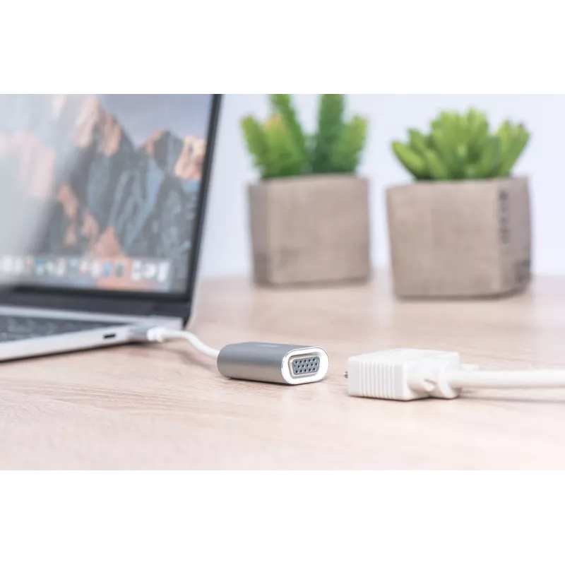 DIGITUS DA-70837 adaptador VGA 1080p FHD a USB 3.0 Type-C, aluminio