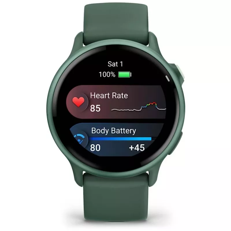 Smartwatch GARMIN vívoactive 6 – reloj deportivo, carcasa de aluminio/polímero de 42 mm, AMOLED 1,2 pulgadas, GPS, 5 ATM, HR óptico, SpO2, 8 GB, verde