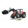 Tractor de juguete BRUDER Massey Ferguson 7624 con pala frontal, rojo, para niños a partir de 3 años
