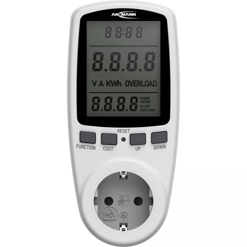 Medidor de consumo eléctrico ANSMANN APM2 120-0007 con pantalla LCD