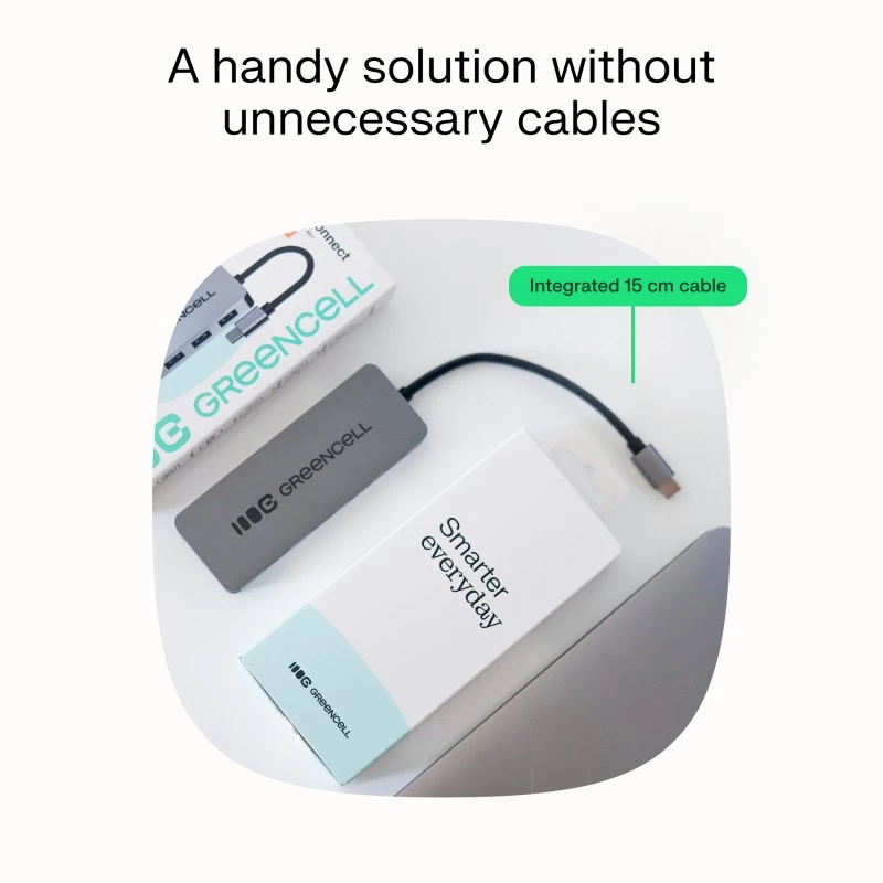 Hub USB Green Cell HUB-GC-C4A — hub USB-C 3.0 de 4 puertos