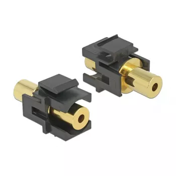 DeLOCK Módulo Keystone acoplador jack de 3,5 mm, negro, 86383