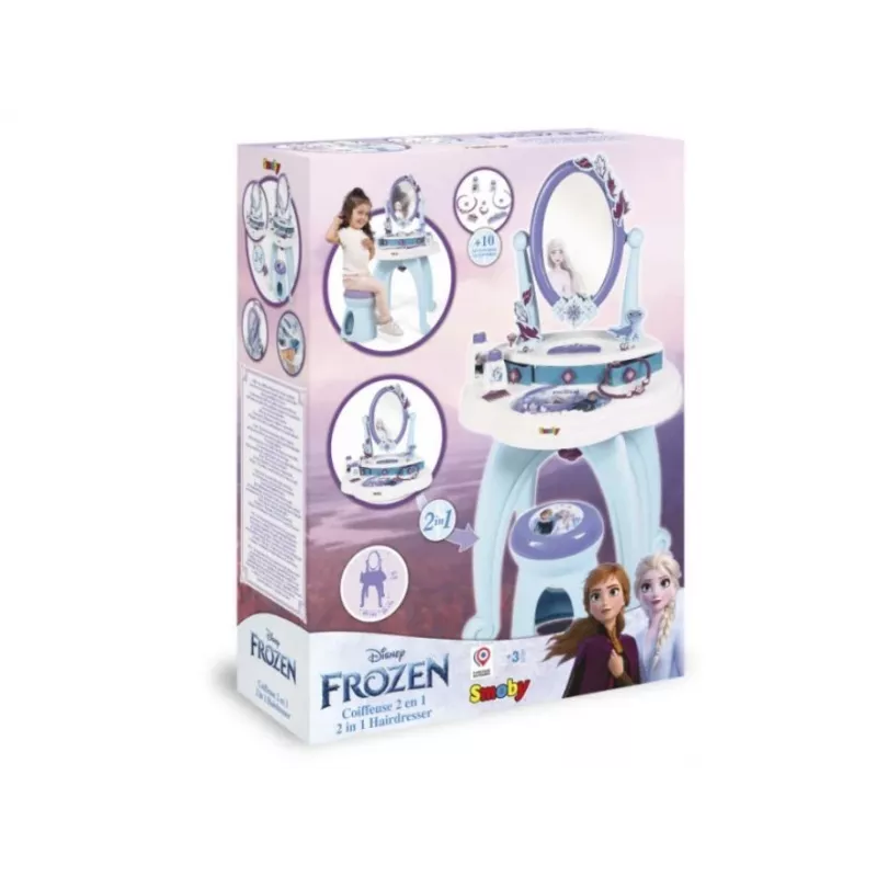 Tocador 2 en 1 Smoby Frozen azul lila 3 a 6 años