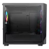 Montech X5M (B) caja de PC Micro Tower – Micro-ATX/Mini-ITX, 3x120mm frontal, 1x120mm trasero, compatible con fuentes ATX, 2x3,5 pulgadas + 4x2,5 pulgadas, negra