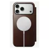 Funda para móvil Nomad Modern Leather Folio para iPhone 17 Pro Max — marrón, cuero, pantalla de 6,3