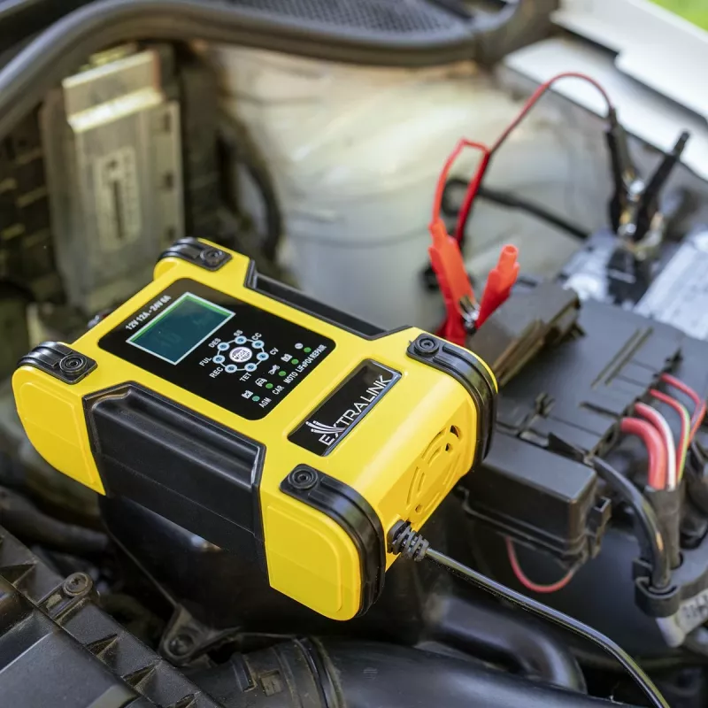 Cargador de baterías inteligente Extralink Shango | Rectificador | 100 - 240VAC, 12V 12A, 24V 6A