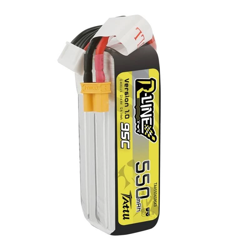 Batería Tattu R-Line 550mAh 14,8V 95C 4S1P — pack LiPo para modelos RC