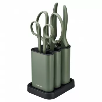 Set de cuidado de plantas Fiskars 3 piezas 1075317 — paleta de mano, pala de trasplante y cultivador para plantas de maceta y jardín
