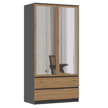Topeshop SZAFA MALWA AN/AR L armario de dormitorio 5 baldas 2 puertas