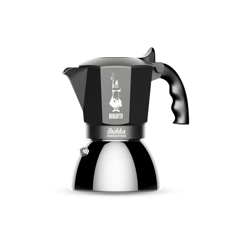 Cafetera BIALETTI BRIKKA INDUCTION 4TZ 180 ml antracita, plateada