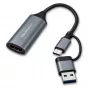 Adaptador USB-C a USB-A y HDMI 4K 30Hz QOLTEC de aluminio