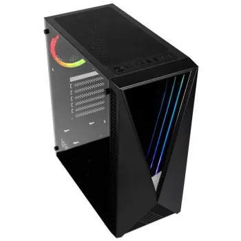 Caja torre Kolink VOID RGB negra con ventilador LED, ventana y filtro antipolvo PC E