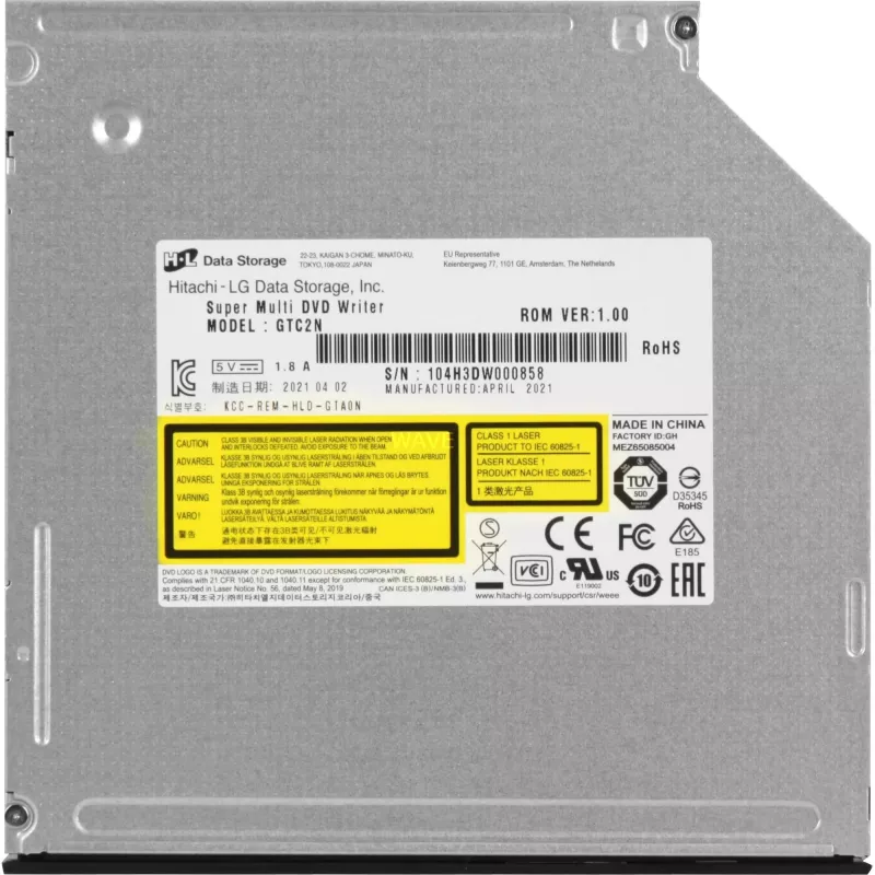 Grabadora DVD-RW interna 12,7 mm SLIM GTC2N BULK / HITACHI-LG