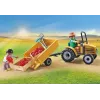 Playmobil 71442 Country: Tractor con remolque y depósito de agua – Cosecha fresca en la granja – Descubre el medio ambiente jugando – Juego de rol imaginativo