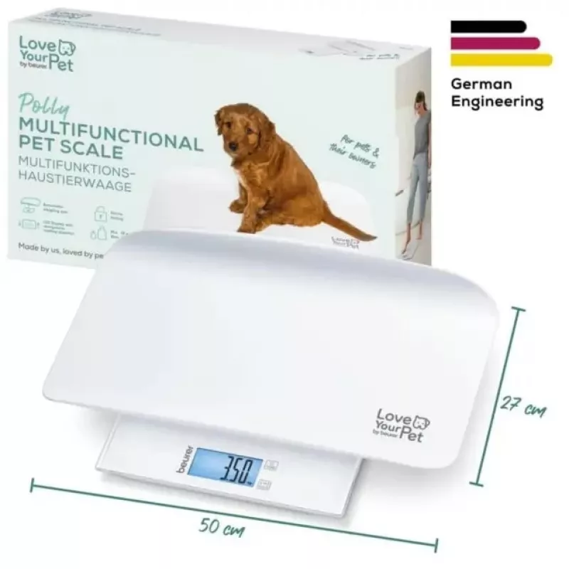 Báscula para animales Beurer PP170 multifunción, capacidad 20 kg, pantalla LCD