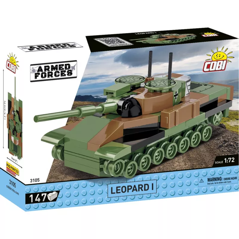 Set de construcción Cobi modelo de tanque Leopard I — 147 piezas, a partir de 6 años, marrón/verde
