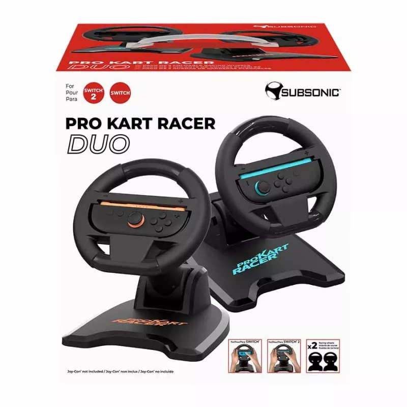 Volante SUBSONIC SA5727-2 Pro Kart Racer Duo para Nintendo Switch con soporte para doble mando