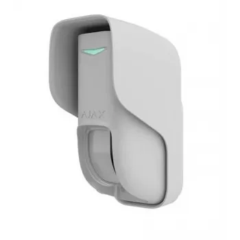 Detector de cortina exterior Ajax 101441 — inalámbrico, detector de movimiento blanco con característica de cortina para protección exterior