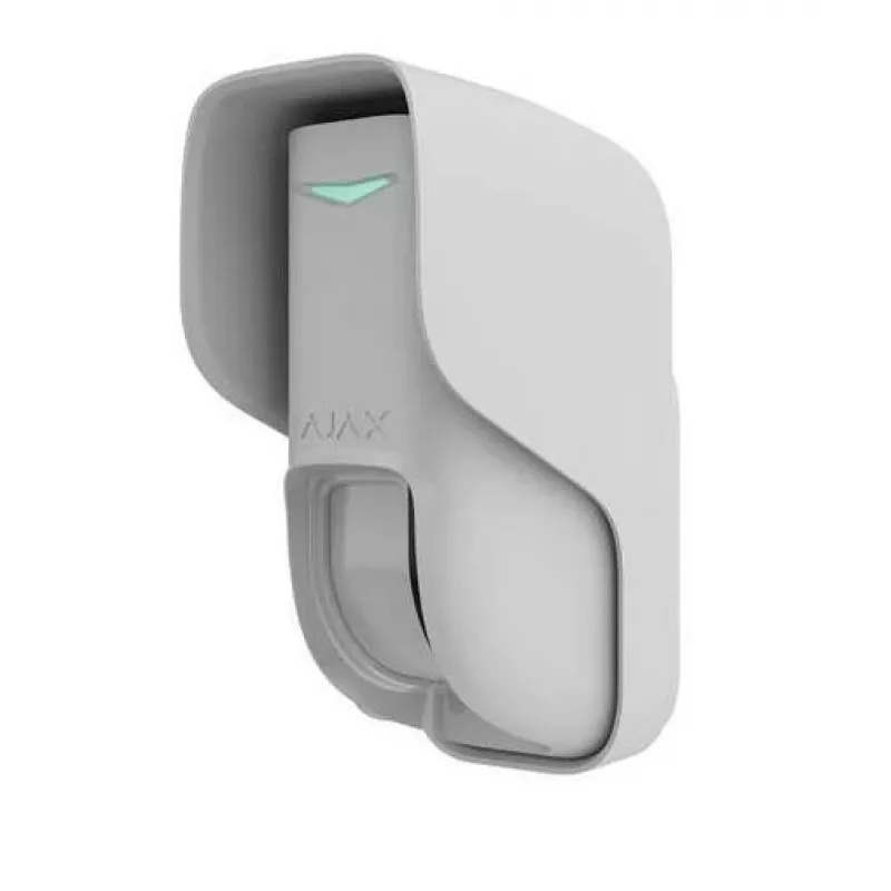 Detector de cortina exterior Ajax 101441 — inalámbrico, detector de movimiento blanco con característica de cortina para protección exterior