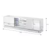 Mueble de TV Cama QIU 200 MDF blanco brillante/blanco brillante