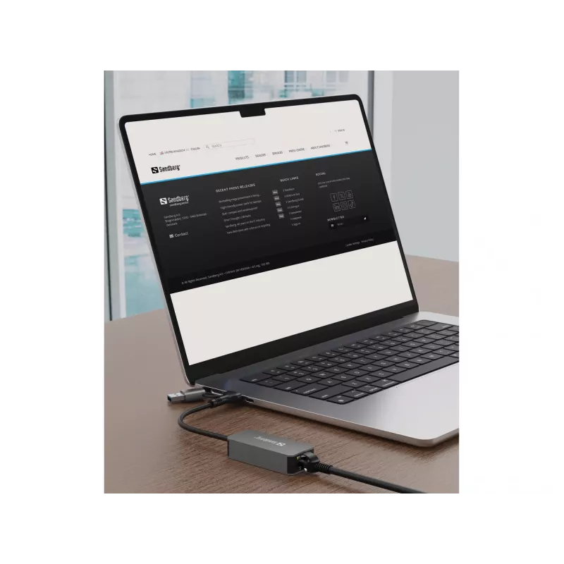 Adaptador USB-C/A SANDBERG 136-68 con puerto Ethernet RJ45 de 2,5 GbE