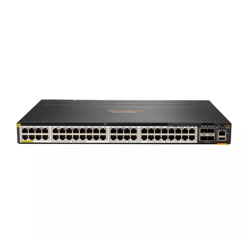 Hewlett Packard Enterprise HPE Aruba 6300M - Switch - L3 - gestionado - 48 x 100/1000/2,5G/5G (PoE+) + 4 x 1 Gigabit / 10 Gigabit / 25 Gigabit / 50 Gigabit SFP56 (uplink / stacking)