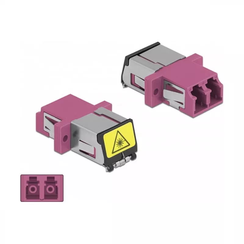 Acoplador de fibra óptica DeLOCK 86901 LC dúplex hembra a LC dúplex hembra multimodo violeta