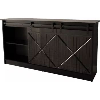 Cómoda 160x80x35 GRANERO negro/negro brillante