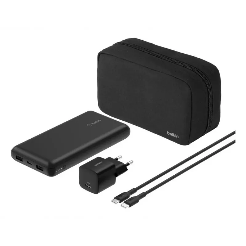 Belkin BoostCharge - Batería externa + fuente de alimentación AC - 20000 mAh - PD - 3 puertos de salida (24 Pin USB-C, 2 x USB)