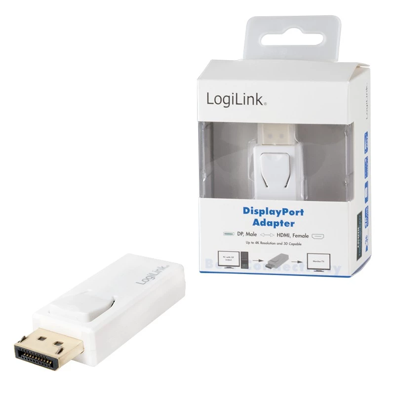 Adaptador de cambio de género LogiLink CV0100 DisplayPort a HDMI blanco
