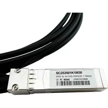 Cable breakout CBO QSFP a 4×SFP+ MC2609130-005-BL, 40 Gbit/s, 5 m
