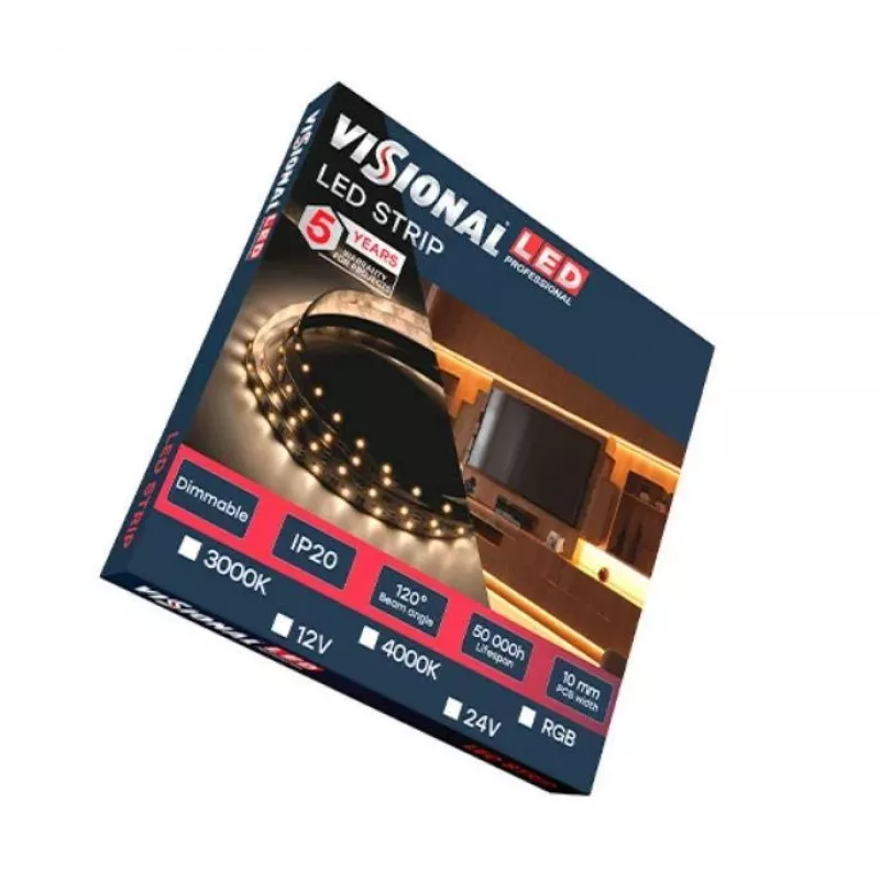 Tira LED OEM AMT AMT-2835WW120-12V90 — 12 V, 90 LED 2835 blanco cálido