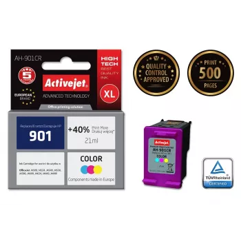 Cartucho de tinta compatible ActiveJet AH-901CR Color (High XL, a base de tinte, 21 ml, Cian/Magenta/Amarillo)