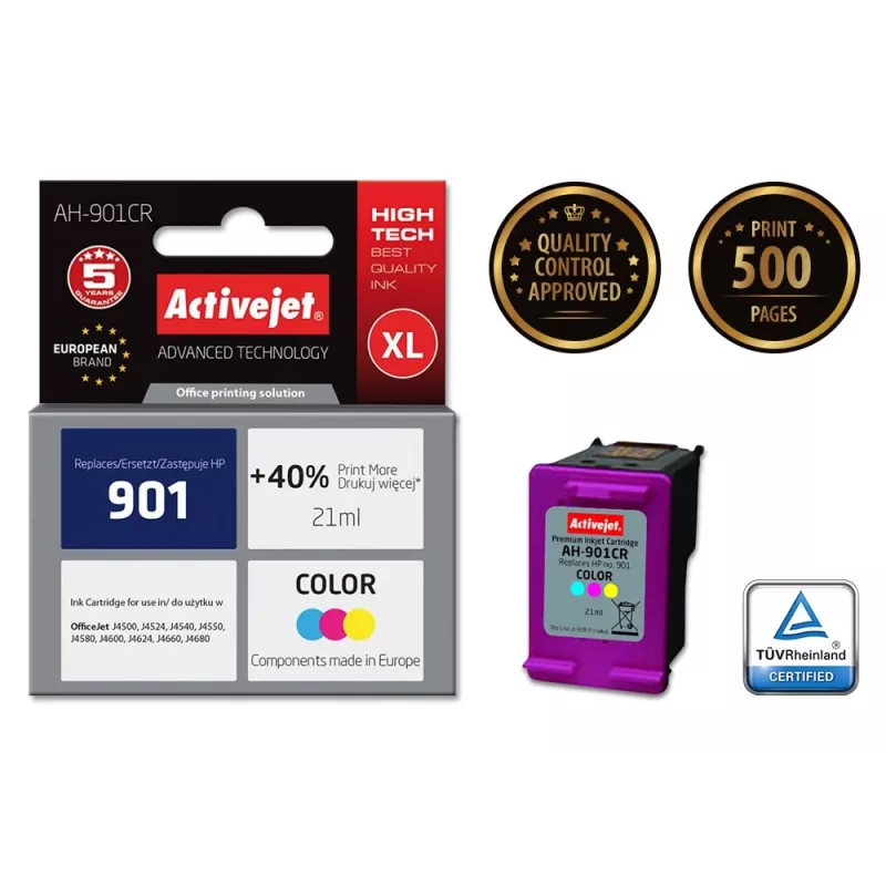 Activejet AH-901CR tinta, sustituye a HP 901 CC656AE, Premium, 21 ml, color