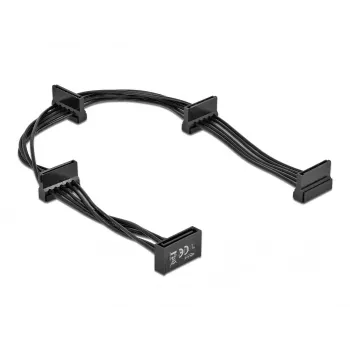 Cable SATA DeLOCK 60395 0,4 m SATA 15 pines 4 x SATA 15 pines negro