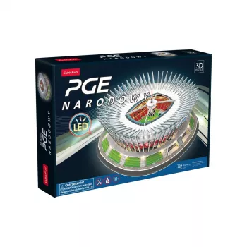 Puzle 3D cubicfun PGE National LED Model 306-L541H — modelo arquitectónico de papel con iluminación LED