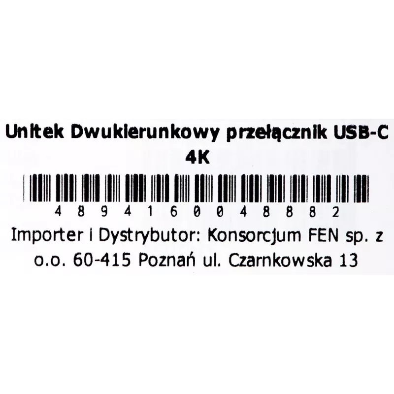 Unitek D1078A conmutador USB-C 4K bidireccional, 2 entradas y 1 salida