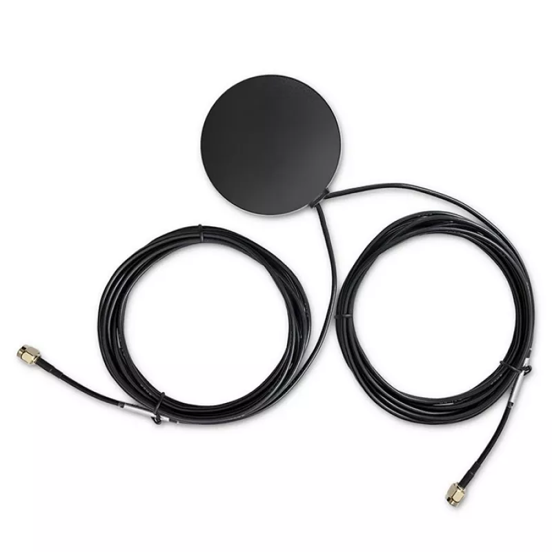 Antena GPS+4G, Glonass, 28 dBi, 50 W, 2 conectores macho SMA, antena exterior