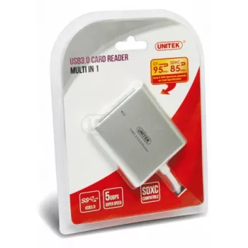 Lector de tarjetas UNITEK Y-9313 USB 3.2 Gen 1 (3.1 Gen 1) plata