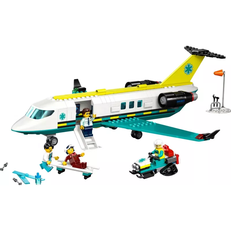LEGO City Avión de rescate 60465 – pequeño set de construcción de avión de rescate, 403 piezas, 4 minifiguras, edad 6+