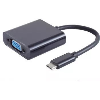 Adaptador de cable de vídeo USB Type-C VGA D-Sub negro S/CONN 14-05006