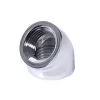 Alphacool 17593 conector de manguera a 45°, G1/4 hembra a G1/4 hembra, cromado