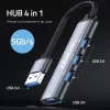 Adaptador HUB USB 3.0 4en1, 4x USB 3.0