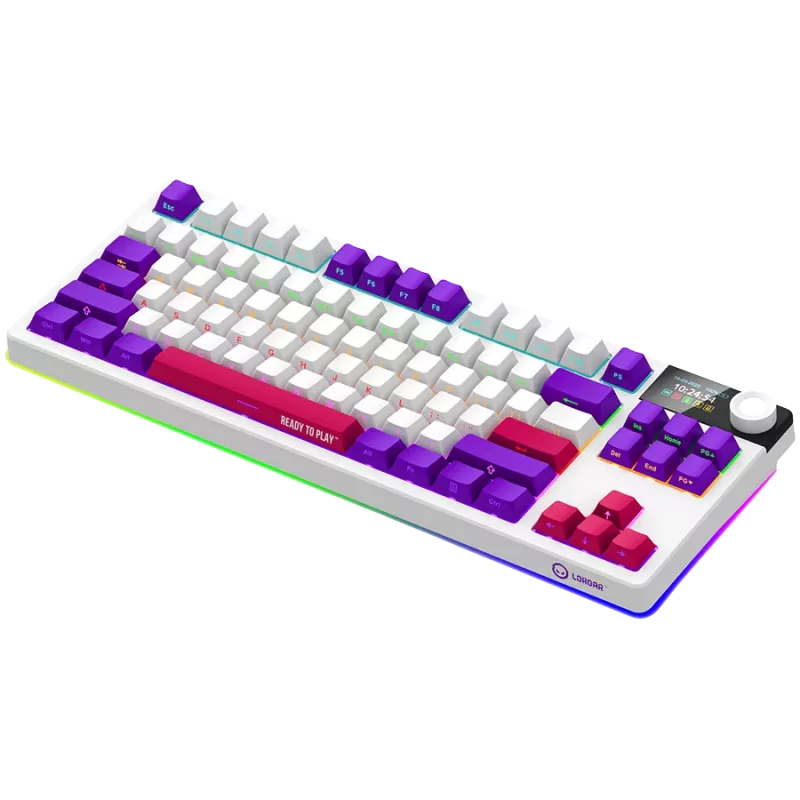 LORGAR KBP70TKLW, teclado gaming mecánico inalámbrico TKL Pro, blanco, distribución EN