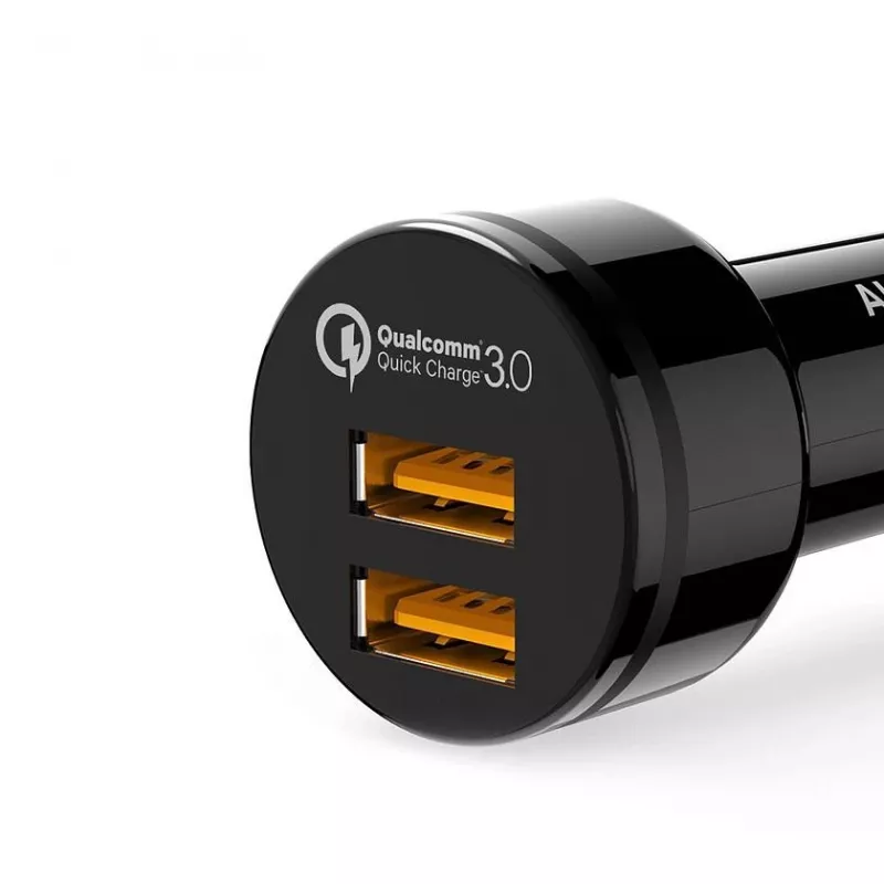 CC-T8 cargador de coche ultrarrápido 2xUSB 3.0 6A 36W + cable Micro-USB de 1 m