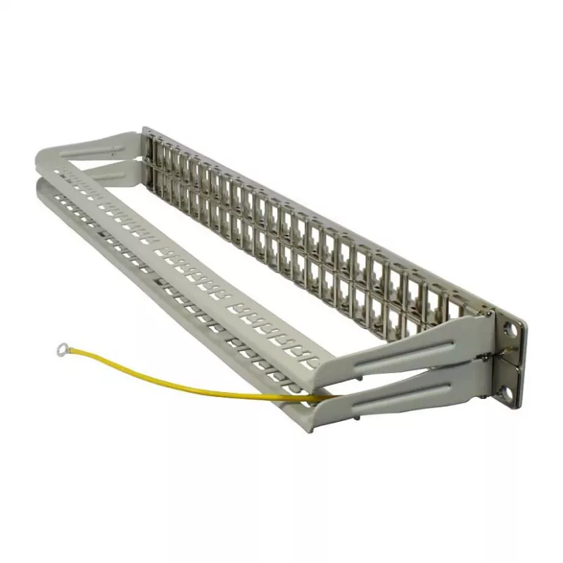 Synergy 21 S216339 Panel de parcheo Keystone de 19" para 48 módulos, 1U, gris claro
