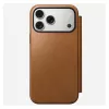 Funda tipo folio para móvil Nomad Modern Leather Folio para iPhone 17 Pro Max – tan, compatible con pantalla de hasta 17,5 cm (6,9